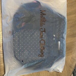 Matilda Jane Navy Blue polka dot cooler backpack, NIB